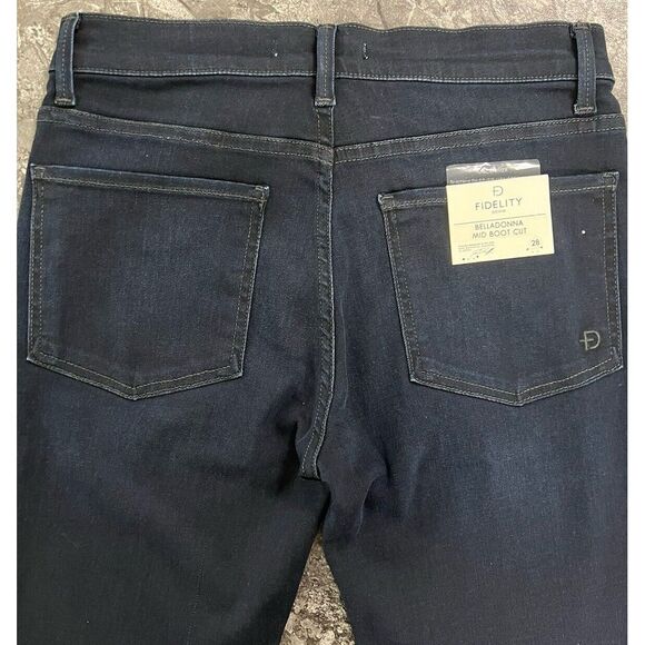 Fidelity Women's Belladonna Mid Rise Bootcut Straight Leg Denim Blue Jeans Sz 28 - Picture 4 of 11